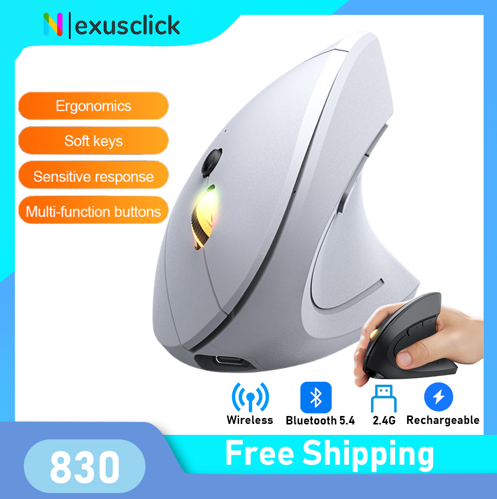 Mini Wireless Mouse - 2.4GHz ブルートゥース ワイヤレスマウス 充電式 垂直マウス 人間工学に基づいたデザイン