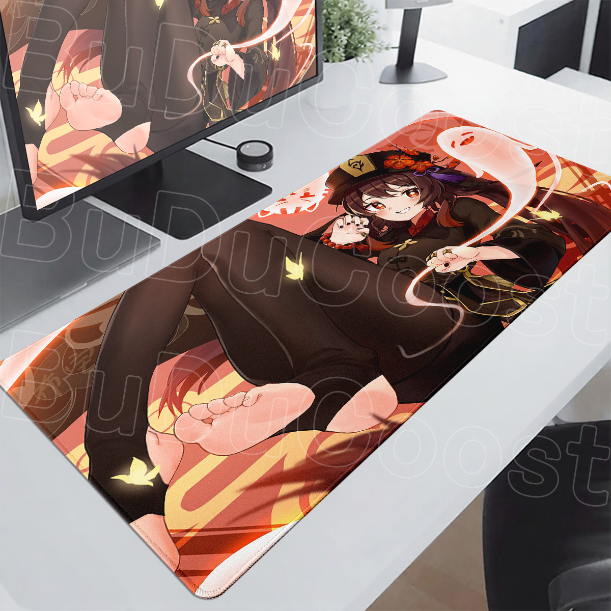 Laptop Accessories Bundle - 原神インパクト胡タオマウスパッド 90 × 40 センチメートルラップトップゲームオフィスアニメカーペット XXL