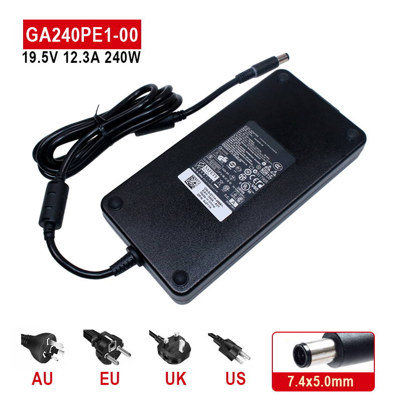 Laptop Accessories Dell - Dellラップトップ用アダプター、240w、19.5v、12.3a、7.4x5.0mm、adp-240ab d、dell alienware m15x、m17x、m18x、r2、x51、m4700、m6700、m6800、j211h