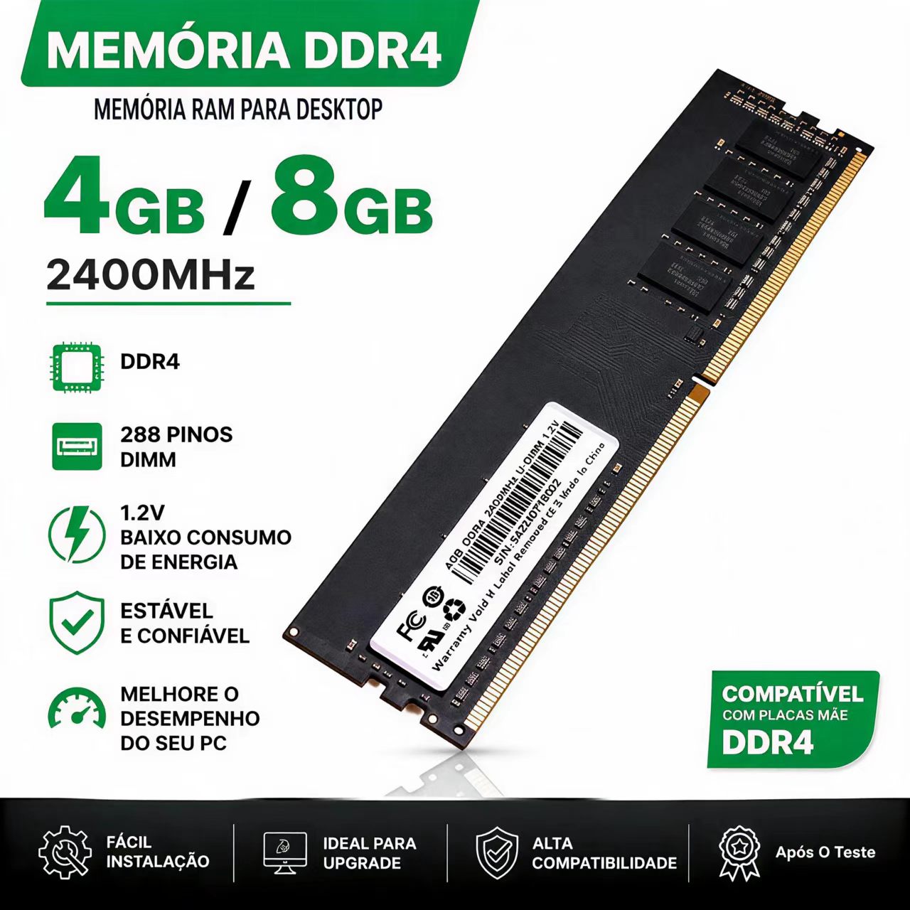 Memory Ram Upgrade - DDR4 RAM 4GB 8GB 2400MHz デスクトップメモリ