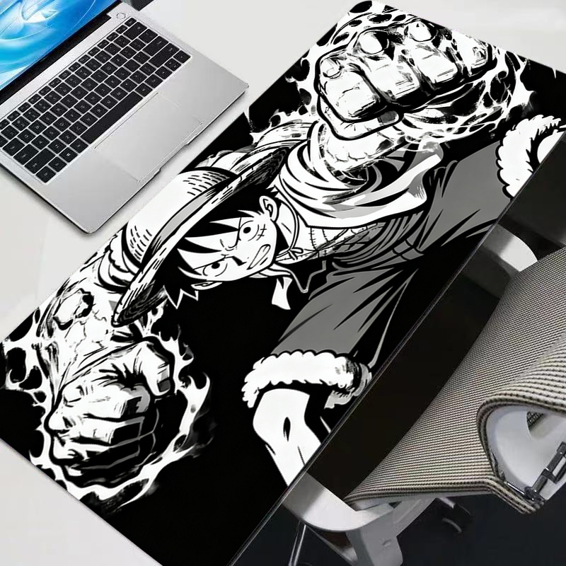 Laptop Accessories Gaming - 白黒マウスパッド ワンピース ルフィ ビッグ ゲーマー ゲーミングアクセサリー