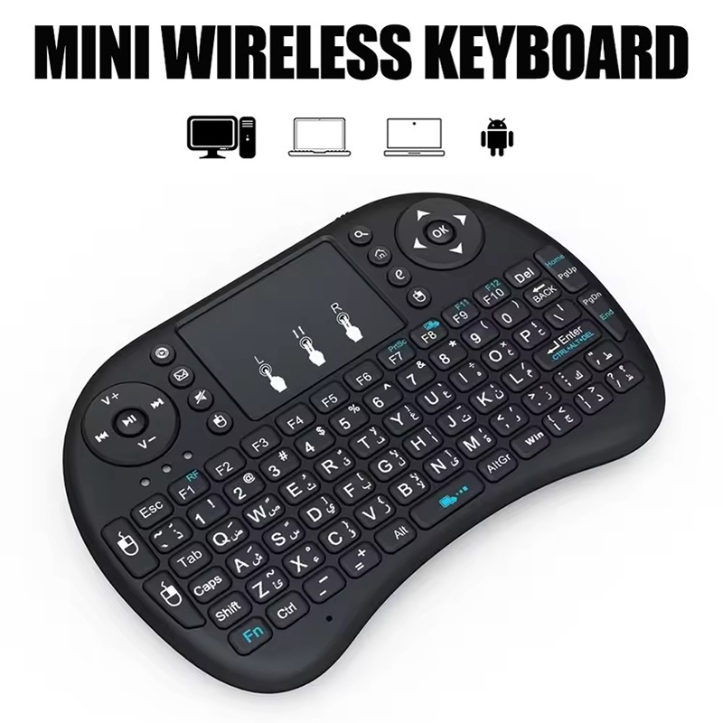 Mini Wireless Mouse - ミニワイヤレスキーボード 2.4GHz バックライトなしマウスタッチパッドリモコン PC ラップトップ Android