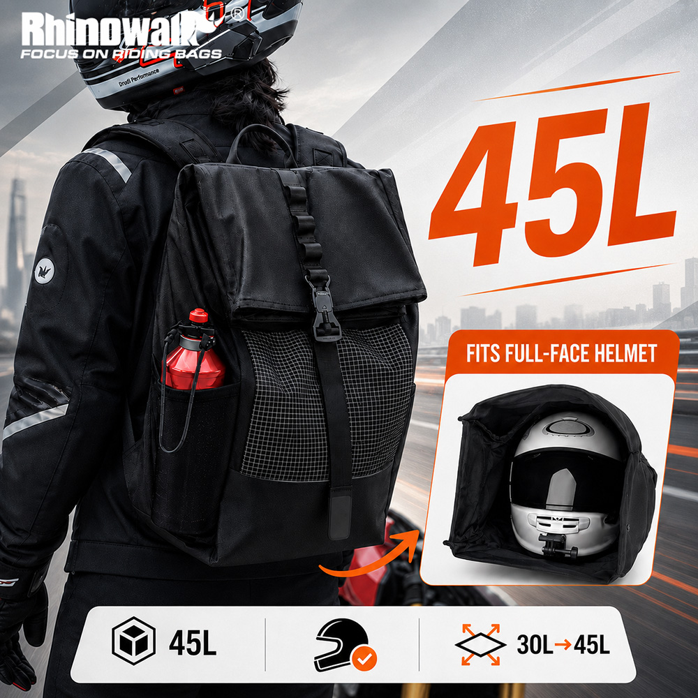 Laptop Accessories Bag - Rhinowalk オートバイヘルメットバックパック 45l フルフェイスヘルメットバッグ バイク乗車用ラップトップバックパック CF
