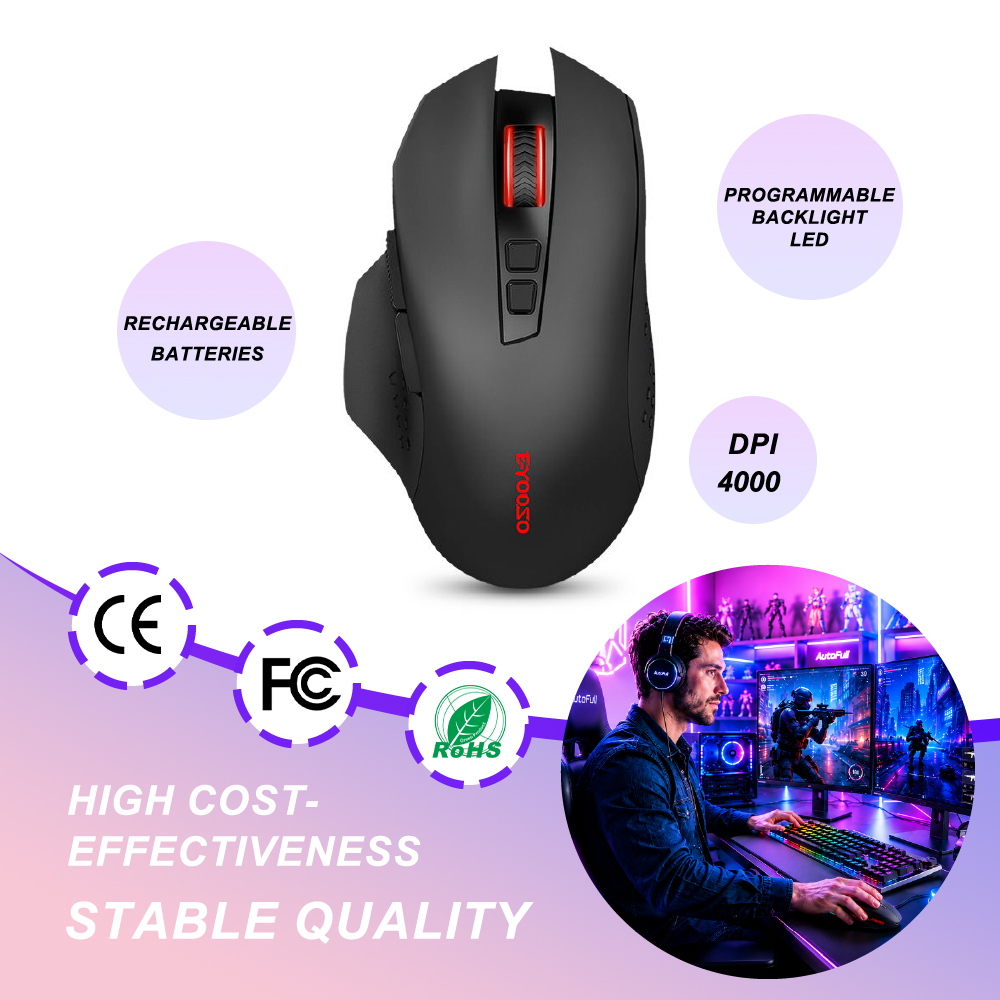 Mini Wireless Mouse - ワイヤレスゲーミングマウス ミニサイレント 4000 DPI 充電式 LED