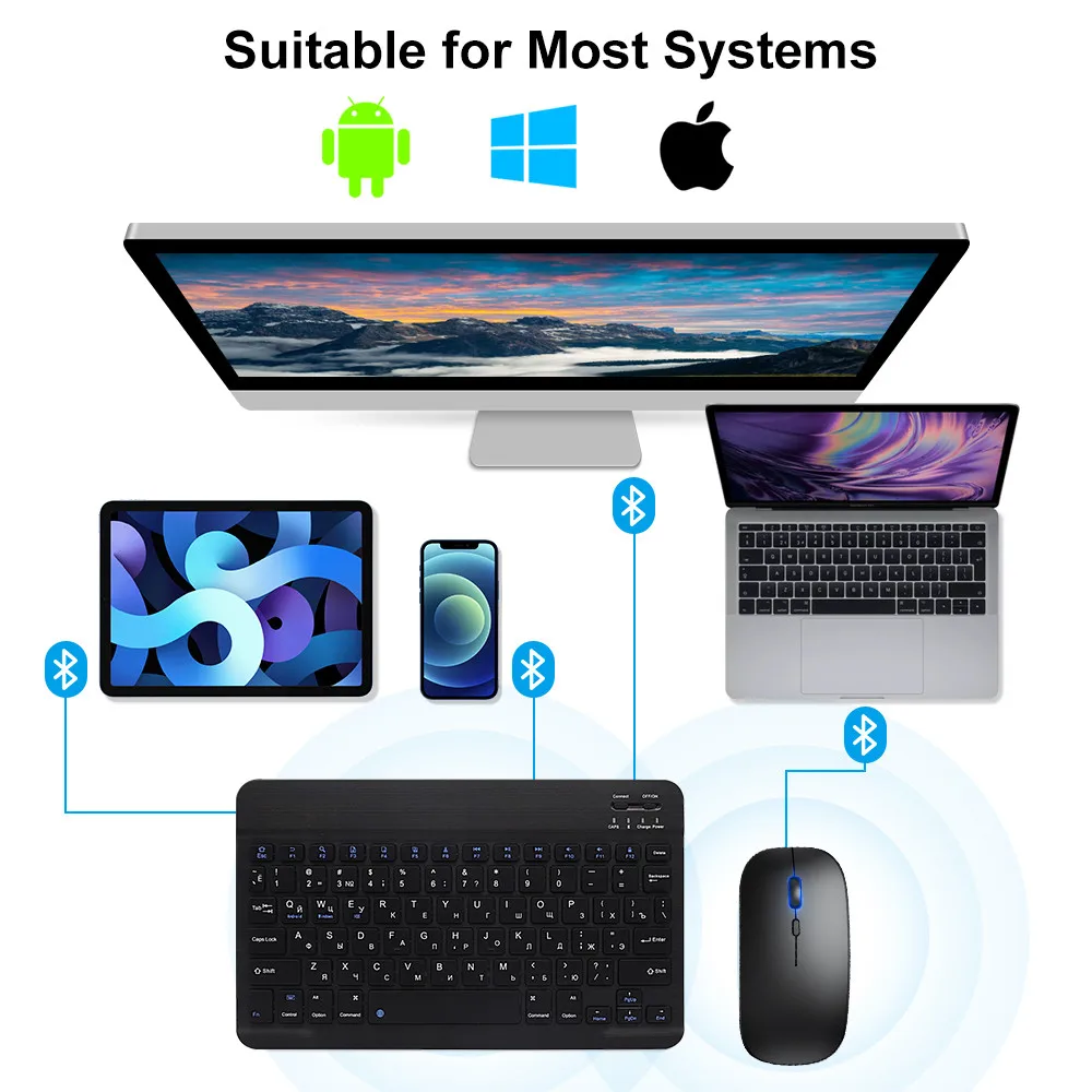新しい 2025 Bluetooth ワイヤレスキーボードマ - Mini Wireless Mouse のレビューと価格