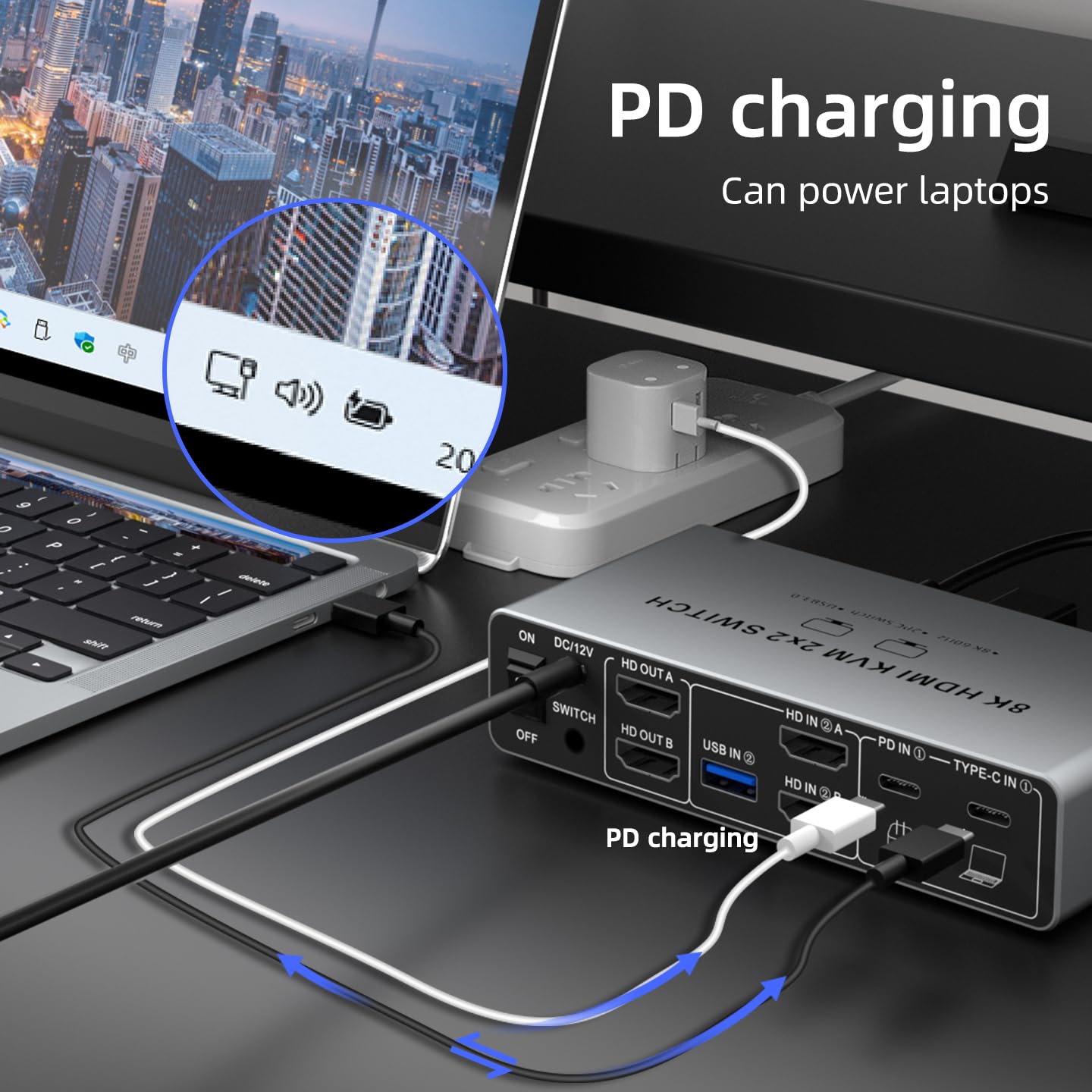 USB C HDMI DP KVMスイッチ 2モニター 2台 - Laptop Accessories Women のレビューと価格