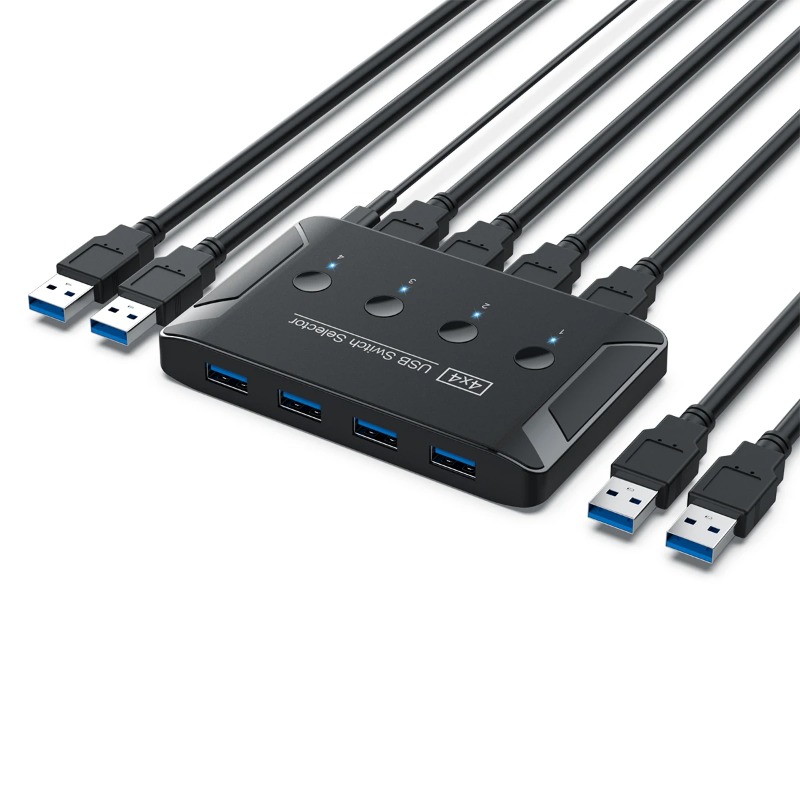 4入力4出力KVM USB3.0スイッチ共有コントローラーハ - Laptop Accessories Women のレビューと価格