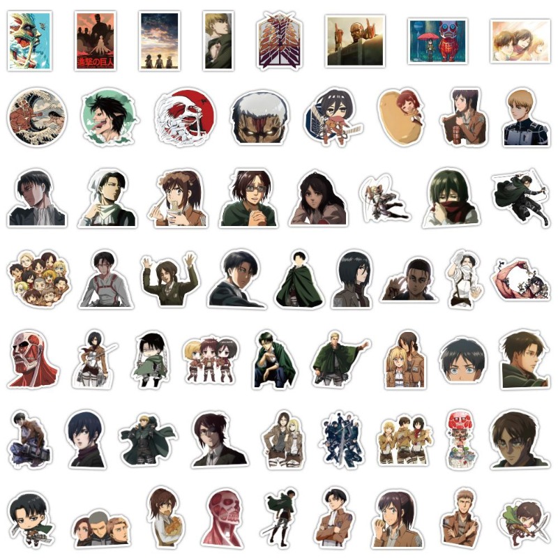 60枚入り 進撃の巨人 アニメステッカー かわいい 防水デカ - Laptop Accessories Decoration のレビューと価格
