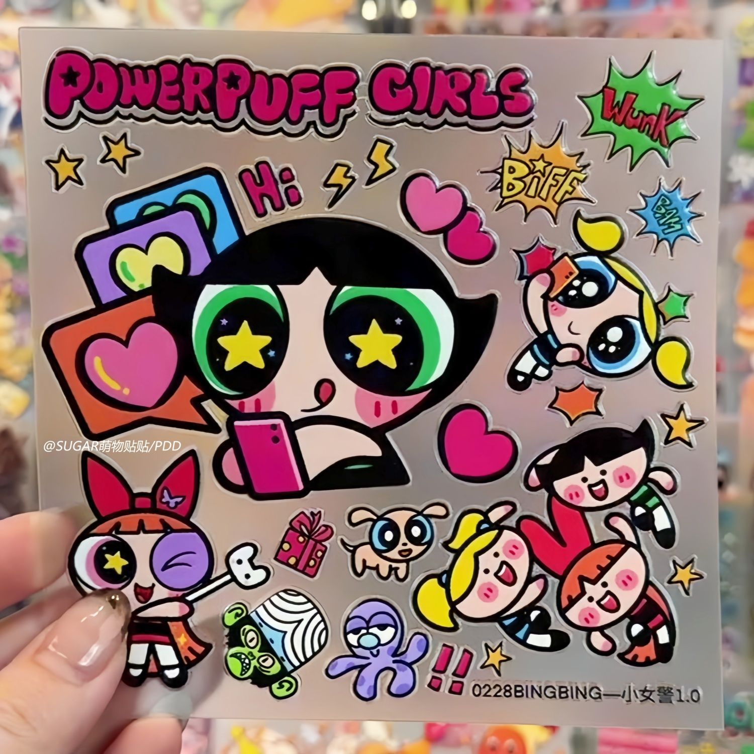 かわいいパワーパフガールキャラクターステッカーシート ヴィン - Laptop Accessories Decoration のレビューと価格