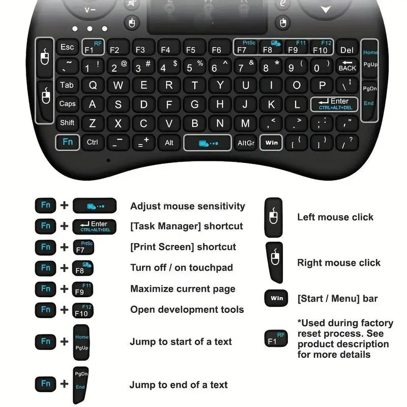ミニワイヤレスキーボード 2.4GHz バックライトなしマウ - Mini Wireless Mouse のレビューと価格