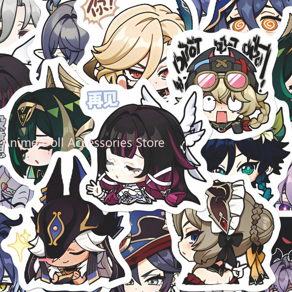 64 個原神インパクトムーンメイデンアニメステッカー漫画落書 - Laptop Accessories Decoration のレビューと価格